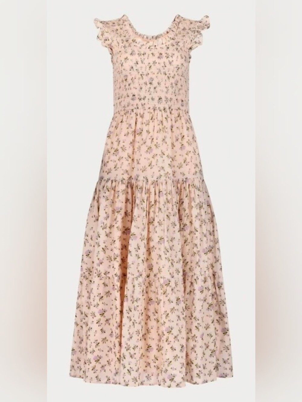 JessaKae Chloe Blush Floral Tiered Maxi Dress - Sz 3x